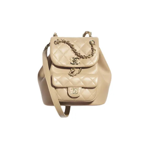 CHANEL Телячья кожа Рюкзак Маленький Женский Бежевый
