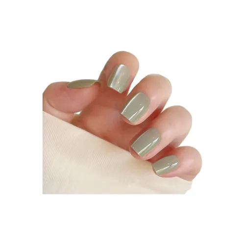 T Z Элегантность Теплый Нефритовый Китайский стиль False Nail Короткий Квадрат Кошачий глаз Зеленый Однотонный Новый китайский стиль