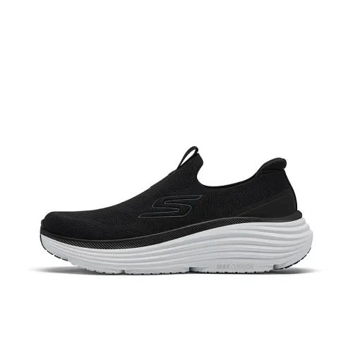 Skechers Легкий визуально увеличивает рост Rebound Low Top Беговые кроссовки Женские Черный белый