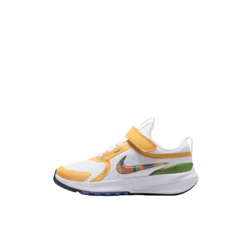 Nike Star Runner 5 Rebound Дышащий Support Low Top Детская беговая обувь Белый Желтый для детей 3-7 лет