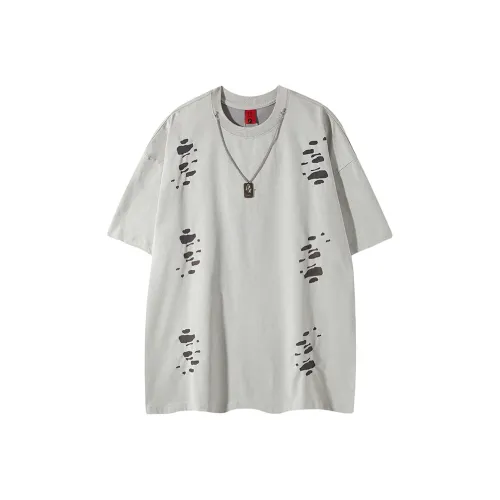 BEAR UNION Рукав с оборванным плечом Короткий рукав Т-рубашка Унисекс