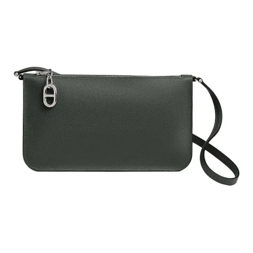 HERMES Chaine D'Ancre To Go Evercolor Телячья кожа Клатч Женские 63 Vert Amande Абрикосовый зеленый Миндально-зеленый