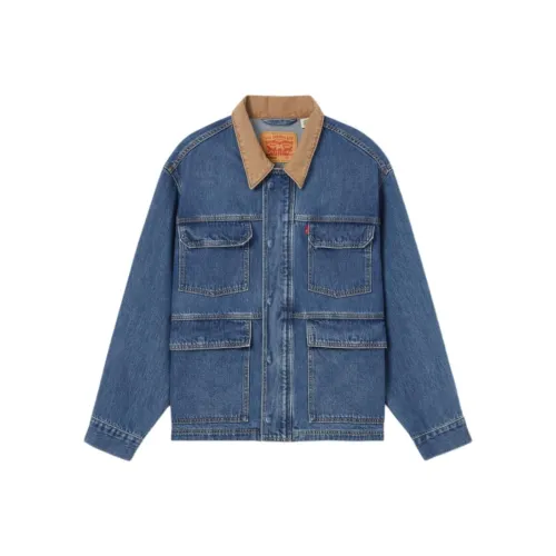 Levis Detroit Выстиранный Синий Мужской Джинсовый Куртки