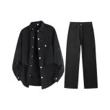 Комплект одежды (Черная рубашка + Черные штаны)