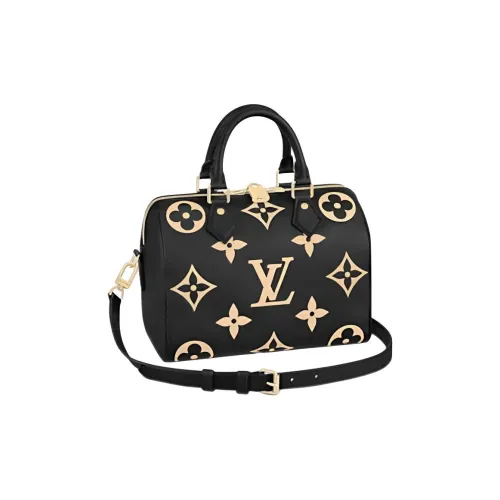 LOUIS VUITTON Speedy Grained Телячья кожа Подушка Сумка Сумка через плечо Сумка на одно плечо Женская Черная