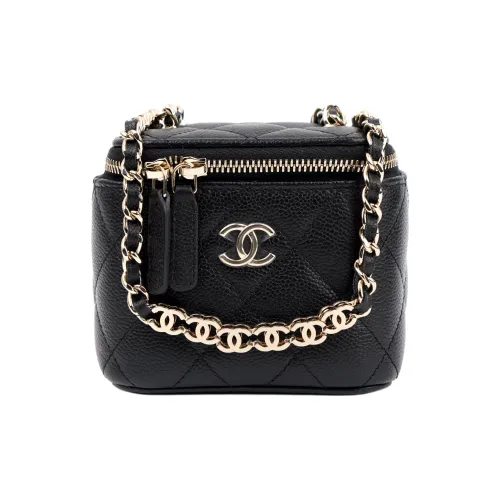 CHANEL С рельефом Тисненый Коровья кожа Коробка Сумка Сумка через плечо Маленькая Женская Черная