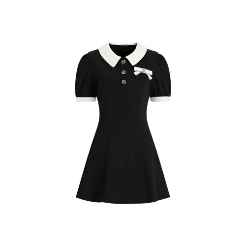 XIAOLIZI Черное Женское Платье без Рукавов