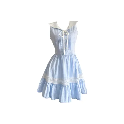 ORANDOR WEAR Светло-синие женские платья без рукавов