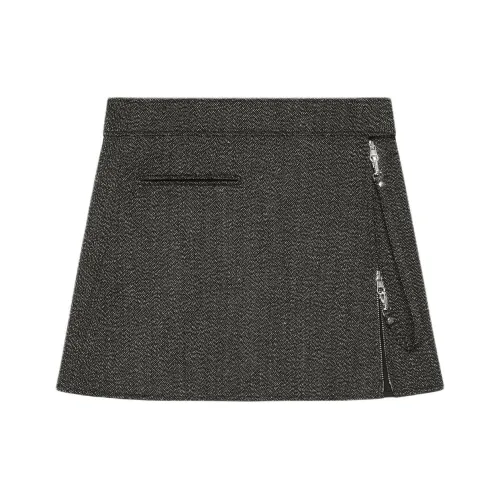 COURREGES FW25 ZIPPED Икорный MINI SKIRT Повседневные короткие юбки Женские