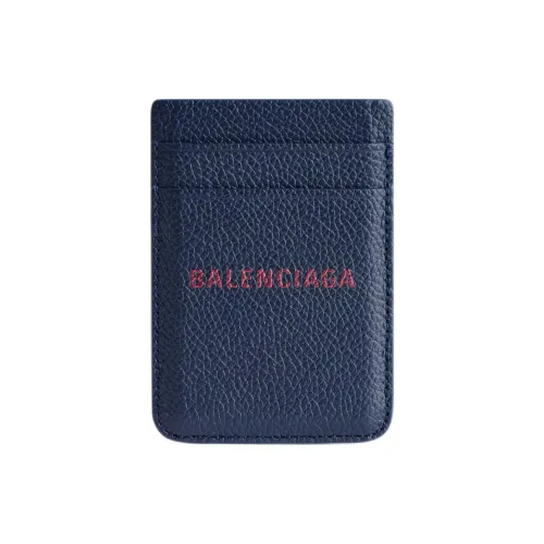 Balenciaga Cash с рельефной текстурой Телячья кожа Держатель для карт Мужской Морской синий и Бургунди