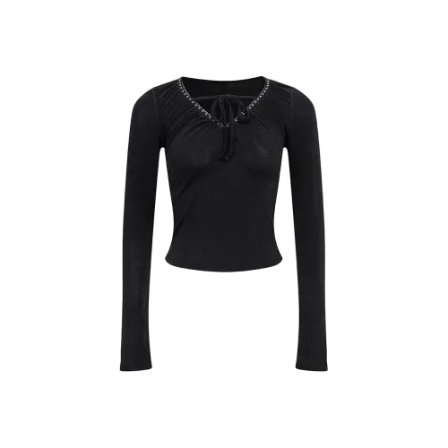 Ariseism Стандартный Дизайн Sensitive Модный Длинный Рукав Т-Рубашка Для Женщин Осенний Облегающий крой Топ Женские