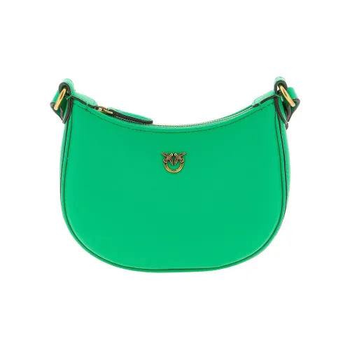 PINKO Half Moon Series Козья кожа Плечевая сумка Стандартная Женская Зеленая