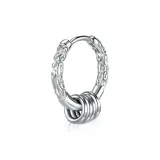 Серебряные серьги-кольца "Благоприятные облака" с золотым кольцом [Одиночный]