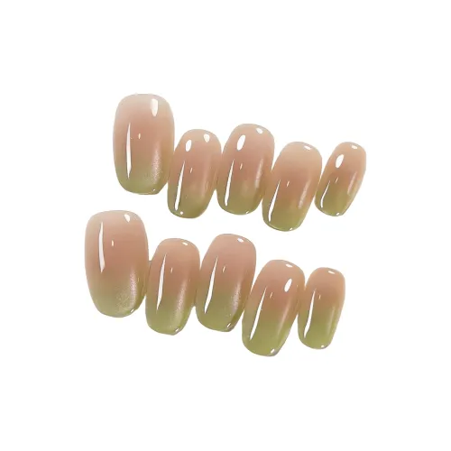 T Z Гуайява Румяна Градиентный Стеклянные бусины False Nail MID Длина Укороченный Розовый зеленый Телесный Flashing