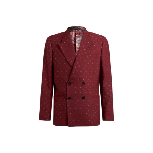 ETRO Бордовый Красный Мужской Деловой Костюм