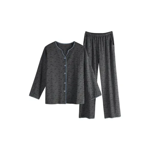 XUANJING 64132 Dark Photinia Gray Women's Pajama Sets XUANJING 64132 Темный Фотиния Серый Женские Пижамные Комплекты