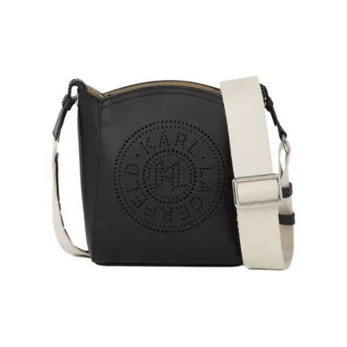 KARL LAGERFELD K CIRCLE Кожа Плечевая Сумка Маленькая Женская Черная