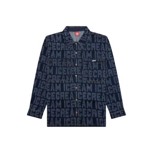 Мороженое, синий, мужской, рубашки