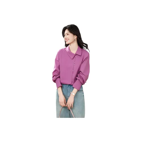 SHANGJING Фиолетовые Женские Рубашки