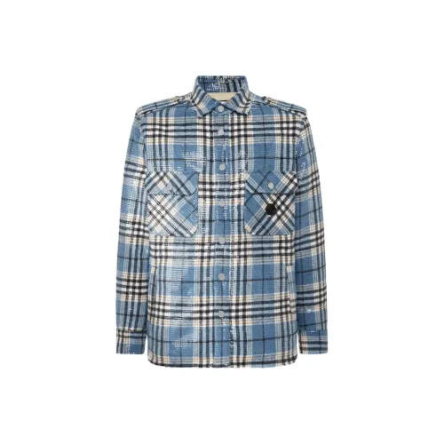 PHILIPP PLEIN Мужские рубашки светло-синие