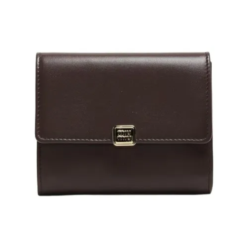 MIU MIU Металлический компонент Кошелек Женские Темно-коричневый
