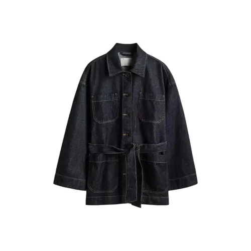 H&M Темный деним синий женский куртка