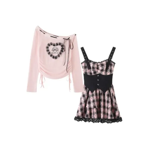 MISTVB Pink Set Женские Комплекты с Юбкой