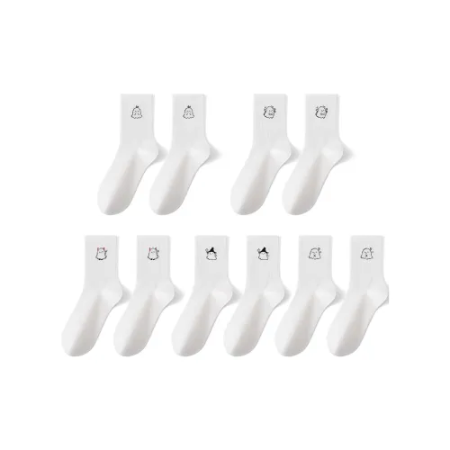 MIIOW Зеленый лист+Розовый для более стройного лица+Красный для уха+Черный Шапки & Кепки+Red Heart Унисекс MID Носки до икры