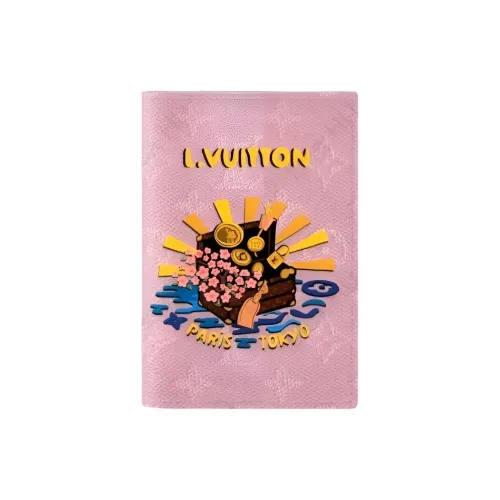 LOUIS VUITTON Nigo Collaboration Монограмма Покрытый холст Держатель для паспорта Мужской Розовый
