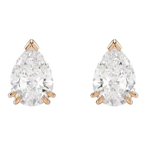 Серьги Swarovski с цирконием, унисекс, белые