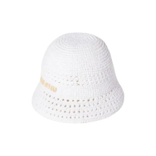 MIU MIU Плетеный материал Панамы Унисекс Белый