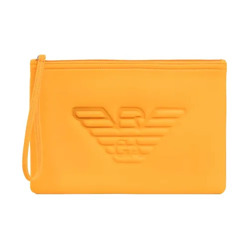 EMPORIO ARMANI Полиэстер Клатч Средний Унисекс Оранжевый Желтый