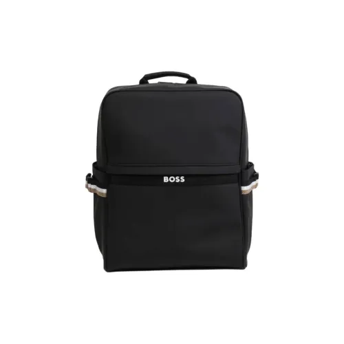 HUGO BOSS Однотонный Дизайн Рюкзак Стандартный Унисекс Черный