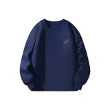 [Круглый воротник Свитшот] Темно-синий (с веселым коричневым логотипом на груди)