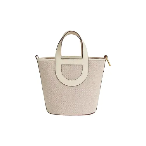 HERMES In The Loop Swift Телячья кожа Корзинка-сумка Сумка Женские Экрю Светло-коричневый Коричневый