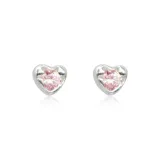 Камуфляж, сердце, серьги-гвоздики, розовый