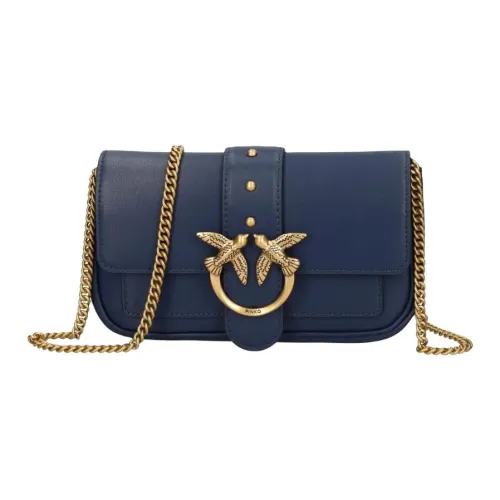 PINKO Pocket Love Кожа Сумка через плечо Мини Женская Синяя