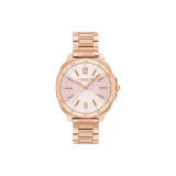 Розовый циферблат часов