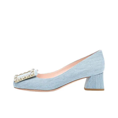 Roger Vivier Tres Vivier Грубый каблук Высокие каблуки 4,5 см Женские Синий