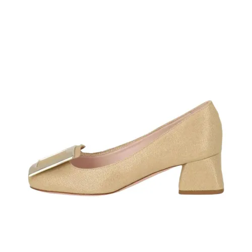 Roger Vivier Грубый каблук Высокие каблуки Женские Бежевый