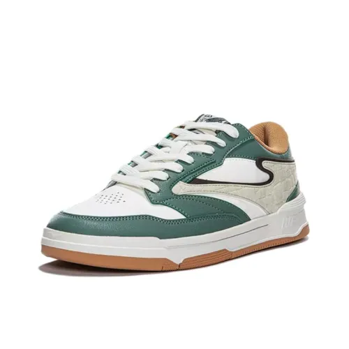 Erke Slip-Resistant Waterproof Cushioning Abrasion-Resistant Low-Top Skateboard Shoes Men's White Green Эрке Противоскользящие Водонепроницаемые Амортизирующие Устойчивые к Износу Низкие Кроссовки для Скейтбординга Мужские Белые Зеленые