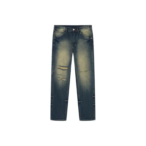 MARK ROBERTSON Темно-синий Унисекс Джинсы