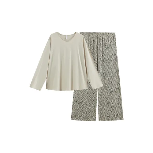 Same Language Пижамный комплект Женские Тонкий Серый · Черный Белый · Тонкий Полосы