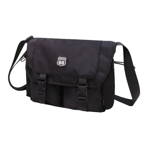 66ROUTE 66 Нейлоновая сумка через плечо сумка на плечо унисекс черный