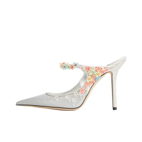 Jimmy Choo Bing Домашние тапочки Женские Серебряные