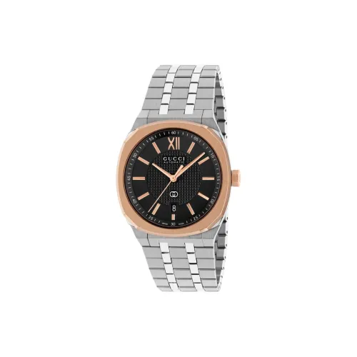GUCCI 25H Механические автоматические часы корпус из нержавеющей стали ремешок 40 мм черный циферблат унисекс