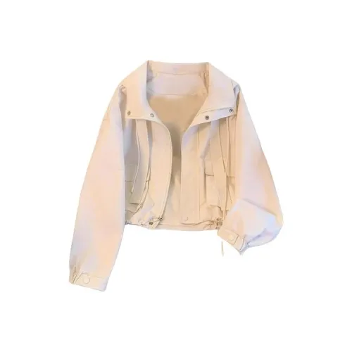 Giyu Белый Женский Короткий Пальто