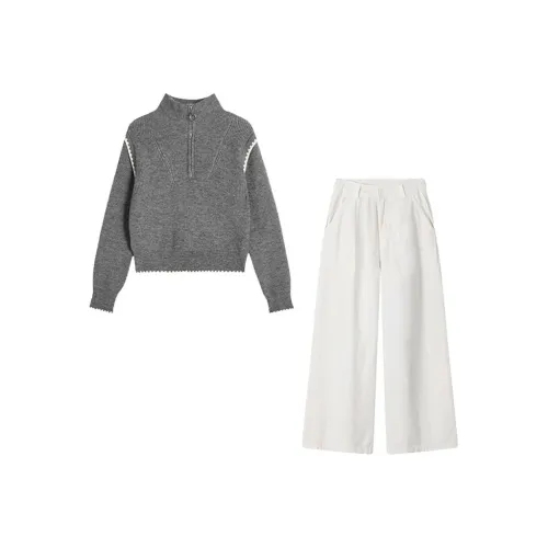 VKXOW Серый Женский Повседневный Костюм