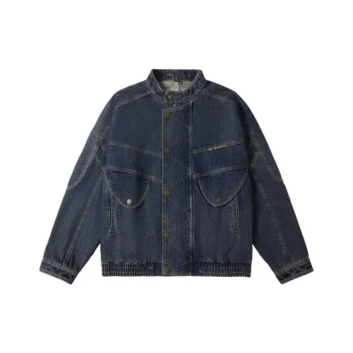 N Max Выстиранный Синий Унисекс Джинсовые Куртки