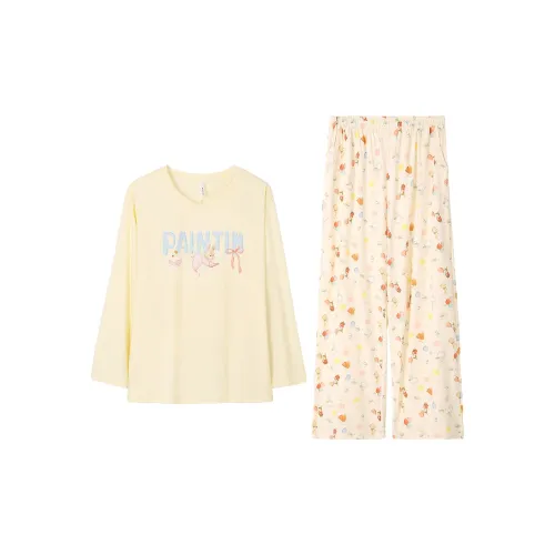 Aannsfam Светло-желтый женский пижамный комплект